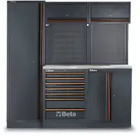 Beta werkplaatsinrichting, RVS werkblad, 196-delig, C45PRO 2.0 B7X/196UT