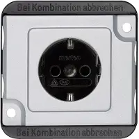 Merten SCHUKO-stopcontact MEG2300-7060, mat zilver, met BRS-aansluitklemmen, PANZER-uitvoering
