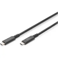 Digitus AK-300343-008-S USB-kabel USB 4.0 USB-C stekker, USB-C stekker 0.80 m Zwart Flexibel, Afgeschermd, Met USB