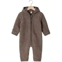 Huttelihut Baby Rompers Pram Suit Wool Fleece - Taupe - Maat 74