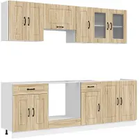 vidaXL 8-delige Keukenkastenset Kalmar bewerkt hout sonoma eikenkleur