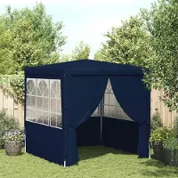 Prolenta Maison Exclusive - Professionele partytent met zijwanden, afmetingen 2x2 meter, blauw, 90 g/m²