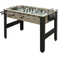 Cougar Spin Kick Voetbaltafel | Tafelvoetbaltafel in Eiken/Zwart | Inclusief 2 Ballen en Puntenteller | Voetbal Tafel voor Binnen voor Volwassenen | Afmetingen: 112 x 65 x 79,5 cm
