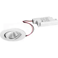 Brumberg Downlight Einbaustrahler IP65, dimbaar, wit / opaal, Hal, Aluminium, downlight