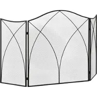 HOMCOM -Kaminschutzgitter-Metall-108L x 24B x 76H cm-Schwarz