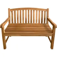 Axi Suki Tuinbank van Teak Hout in Bruin | Teakhout Tuinbankje met Armleuningen voor 2 Personen | Buitenbank met Rugleuning voor Tuin/Terras | 120 x 60 x 95 cm