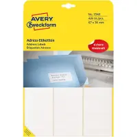 Avery Zweckform Avery Typewriter Adresetiketten 3348 Wit Rechthoekig 20 Vellen à 21 Etiketten