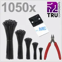 TRU COMPONENTS TC-13377620 T24CA116 Kabelbinder Zwart UV-gestabiliseerd 1050 stuk(s)