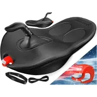Kesser Bob Snow / Slede / Snowhoover / Bob Alpina Met LED Licht incl. Trekkoord Slee Slee Kinderslee Zip Bob Plastic Slee Stal voor Kinderen & Volwassenen Sneeuwsport Wintersport ZIPFEL Slee - Zwart