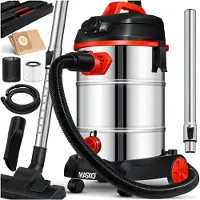 MASKO Alleszuiger Nat- en Droogzuiger 1800W + stopcontact, Blaasfunctie, Droog- & natzuigen | Industriële stofzuiger vuilreservoir 30L Bouwstofzuiger - Rood