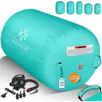 Kesser Airtrack Turnmat opblaasbaare Gymnastiek Rol - Air Roll voor Gymnastiek & Turnen Fitness Mat Bal Rol met elektrische lucht-pomp Gymnastiekrol - Mint Groen, 100 x 60 cm