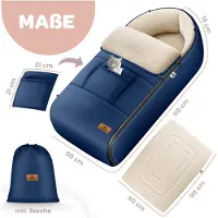 Kidiz Voetenzak voor Autostoeltje en Buggy met Ritssluiting - Baby Slaapzak Deken voor Maxi-Cosi & Wandelwagen / Kinderwagen - Blauw