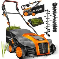 MASKO Verticuteermachine 2in1 1800W Elektrische Verticuteerder 40cm Maaibreedte en 55L opvangbak, Gazonbeluchter