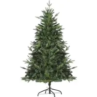 HOMCOM Kerstboom, 1,5 meter, kunstboom, kunstmatige den, 946 takken, metalen voet, kunststof, wit