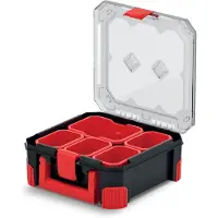 Kistenberg Organisator TITAN - 5 dozen - transparant deksel 280 x 280 x 110 mm