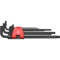 Vigor Haakse schroevendraaierset Inbus 1.5 mm, 2 mm, 2.5 mm, 3 mm, 4 mm, 5 mm, 6 mm, 8 mm, 10 mm 9-delig