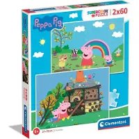 Clementoni Peppa Pig Supercolor, 2 x 60 stiften, 60 stuks, met afbeeldingen van tekenfilms, geschikt voor kinderen vanaf 4 jaar