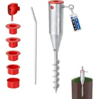 GeZu Impex Parasolhouder Thermisch verzinkt Set van 16 ⌀ 25 to ⌀ 62 mm grond parasolstandaard vloerpluggen parasol inschroef paalvoet