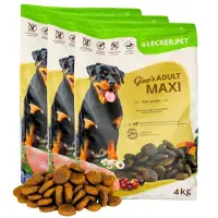 Lecker.Pet 12 kg Gino's Adult Maxi met kip hondenvoer, droogvoer, compleet voer