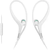 Sony MDR-AS400iP, oordopjes, achter het oor, in-ear, wit, 5 - 24000 Hz, dynamisch, gesloten