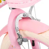 Happiq Kinderfiets – Voor jongens en meisjes – Met mand, bel, extra wielen en poppenzitje, leuk verjaardagscadeau – Wit, 41 cm