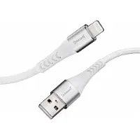 Intenso 7902102 USB-kabel USB 2.0 USB-A stekker, Apple Lightning stekker 1.50 m Wit Stoffen mantel
