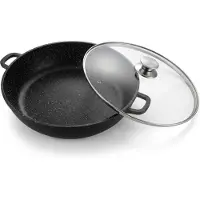 Cheffinger - Gietaluminium braadpan + deksel - afneembare