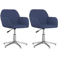 vidaXL Eetkamerstoelen 2 st draaibaar stof blauw