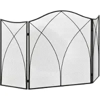 HOMCOM -Kaminschutzgitter-Metall-108L x 24B x 76H cm-Schwarz