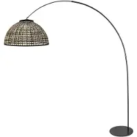 Anne Light & Home Booglamp - vloerlamp Curve, zwart, Woon-/ Eetkamer, metaal, booglamp