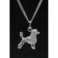 MOOYE ® - Collectie Zilveren Poedel middenslag met staart ketting hanger - groot