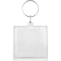 Combicraft Plexiglas sleutelhanger blanco vierkant 50x50mm - 10 stuks