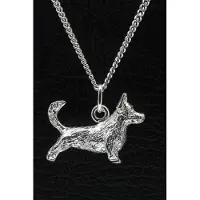 MOOYE ® - Collectie Zilveren Welsh corgi pembroke met staart ketting hanger - groot