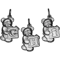MOOYE ® - Collectie Zilveren Beer met blokletter I ketting hanger - massief