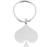 LGT JWLS Edelstaal Sleutelhanger Zilverkleurig Schoppen