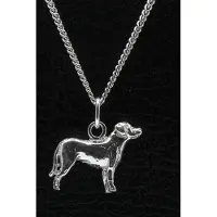 MOOYE ® - Collectie Zilveren Zwitserse sennenhond ketting hanger - groot