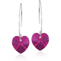 Montebello Oorbellen Pippa HZ99 - Swarovski Hart - 925 Zilver Gerhod. - Ø14mm - 40mm
