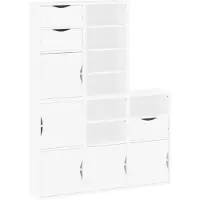 vidaXL Bijzetkasten 5 st ODDA 40x24x79 cm massief grenenhout wit