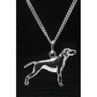 MOOYE ® - Collectie Zilveren Duitse staander korthaar met staart ketting hanger - groot