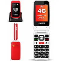 Uniwa V202T Senioren Telefoon 4G - Klaptelefoon - Grote Toetsen - SOS Noodknop - GSM Dumbphone - Rood