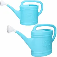 Forte Plastics Tuin Water Gieters Set 2x Stuks Van 6 En 9 Liter Inhoud Lichtblauw - Gieters