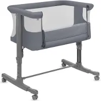Lionelo Aurora 3in1 Co-sleeper - Babybedje tot 9 kg - Meegroeibed - 4 wielen met rem - Campingbedje – Verstelbare Hoogte – Ademend Gaas – Inclusief Matras & Transporttas – Afneembare Bekleding