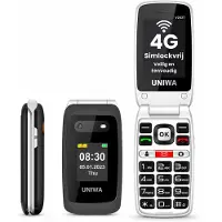 Uniwa V202T Senioren Telefoon 4G - Klaptelefoon - Grote Toetsen - SOS Noodknop - GSM Dumbphone - Zwart