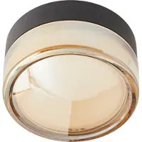 Loom Design LED plafondlamp Otto Convex, amber, IP65 dimbaar, crème / amber, Badkamer, Glas, Modern, LED plafondlamp
