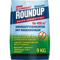 Roundup Gazon Onkruidvrij plus Gazonmest 9 kg voor 450 m² — Selectieve Onkruidverdelger met Langwerkende Meststof | Zonder Glyfosaat