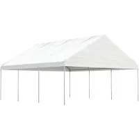 vidaXL Prieel met dak 6,69x5,88x3,75 m polyetheen wit