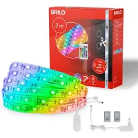 Briloner Leuchten MAGIC - LED strips - 2311090 - RGBIC Digitale kleuren - Muzieksensor - Inkortbaar - Incl. afstandsbediening - 300 x 10 cm (LxB)