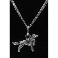 MOOYE ® - Collectie Zilveren Welsh springer spaniel met staart ketting hanger - klein
