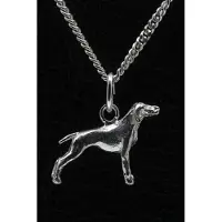 MOOYE ® - Collectie Zilveren Vizsla staande hond korthaar ketting hanger - klein