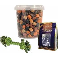 Kronch Combideal: Henne Zalmsnacks Pocket 76% Zalm 600 g + Mixtrainers Emmer 850 ml + Stevig flostouw